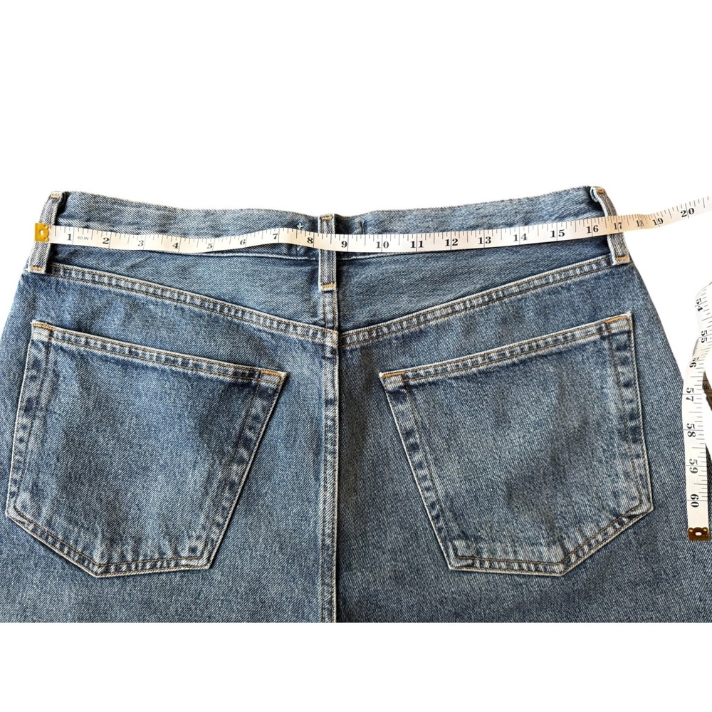 AGOLDE Mid Wash Denim Jean Shorts - Blue - Picture 10 of 13